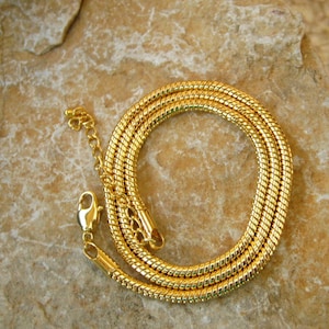 18 Inch Gold Plated Slinky Necklace, Gold Plated Choker, 18&quot; Gold Plated Omega Type Choker