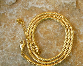 18 Inch Gold Plated Slinky Necklace, Gold Plated Choker, 18" Gold Plated Omega Type Choker