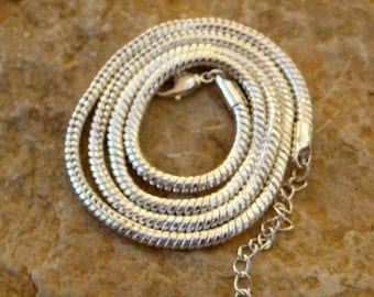 18 Inch Silver Plated Slinky Necklace, Silver Plated Choker, 18" Silver Plated Omega Type Choker