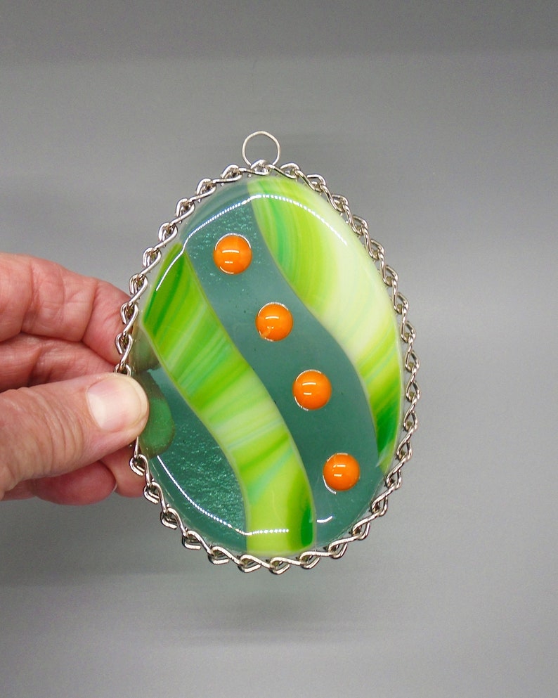 Glass Suncatcher Easter Egg Suncatcher Fused Glass Egg Medium Patchwork Fused Glass Easter Egg Easter Sun Catcher Spring Sun Catcher