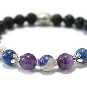 Aromatherapy LAVA Gemstone Oil Diffuser Wellness bracelet, Anxiety, Healing, Sleep Aid, Stretch, Well-being,Holistic Healing, crystal energy
