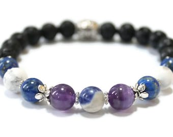 Aromatherapy LAVA Gemstone Oil Diffuser Wellness bracelet, Anxiety, Healing, Sleep Aid, Stretch, Well-being,Holistic Healing, crystal energy