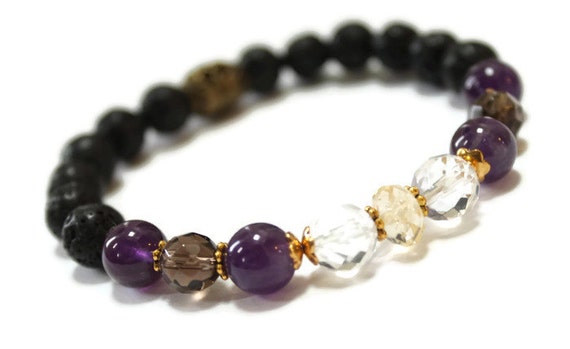 LAVA Gemstone Oil Diffuser Wellness bracelet Positive Happy | Etsy