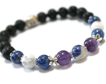 Aromatherapy LAVA Gemstone Oil Diffuser Wellness bracelet, Anxiety, Healing, Sleep Aid, Stretch, Well-being,Holistic Healing, crystal energy