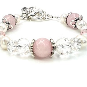 Luna Love Fertility Bracelet / Natural Gemstones/ Healing Crystals /Rose Quartz/ Moonstone/ Pearls/ Pregnancy Protection