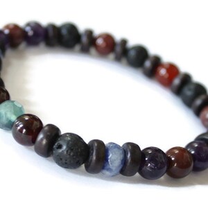 Mens Gemstone Wellness Oil Diffuser Wellness bracelet, Anti Anxiety, sleep aid, Stretch, Well-being,Holistic Healing, crystal energy