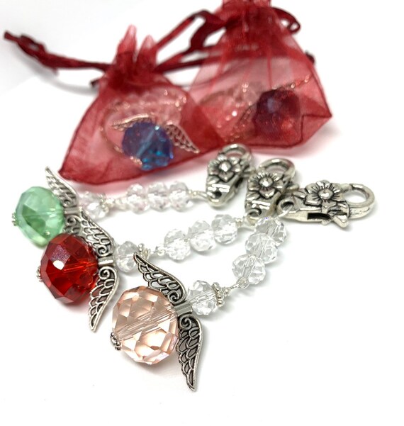 angel keyrings crystal