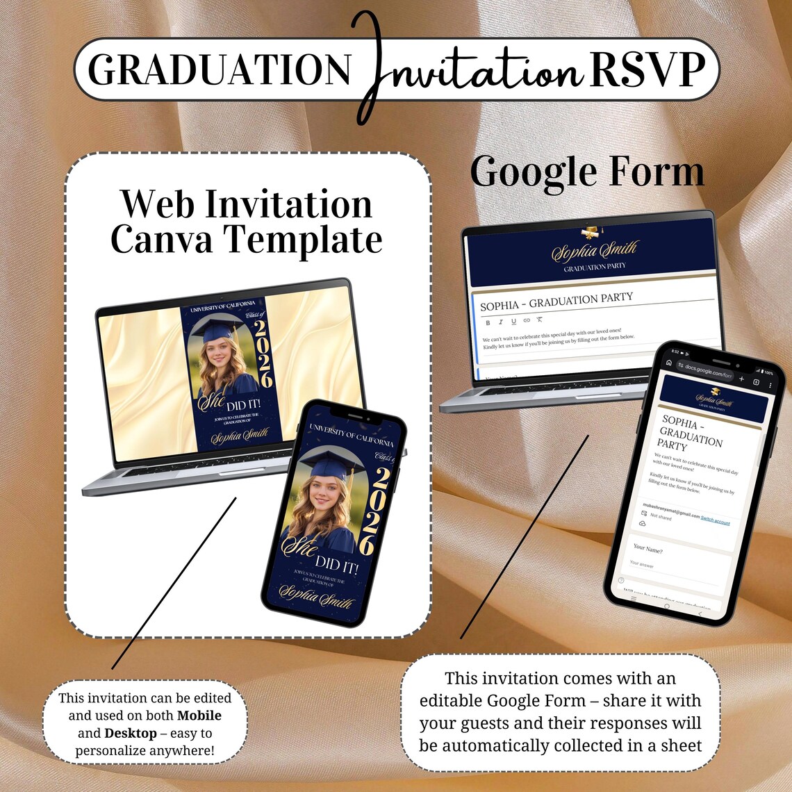 Graduation Website Invite Website Graduation Invitation, Graduation Invitation With RSVP ...
