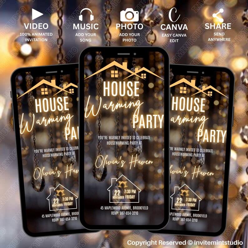Editable Housewarming Invitation, Animated New Home Celebration Video ...