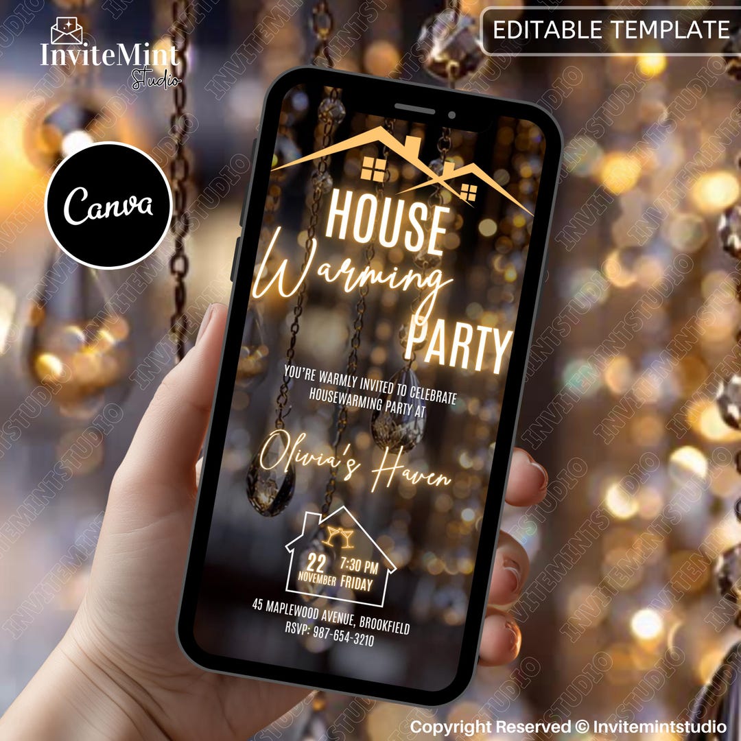Editable Housewarming Invitation, Animated New Home Celebration Video ...