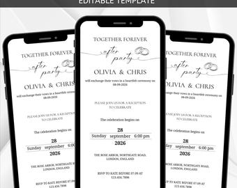 Animated Wedding Reception Invitation Template, Digital Editable Canva Template, Editable Mobile RSVP Invite, luxury invite Template
