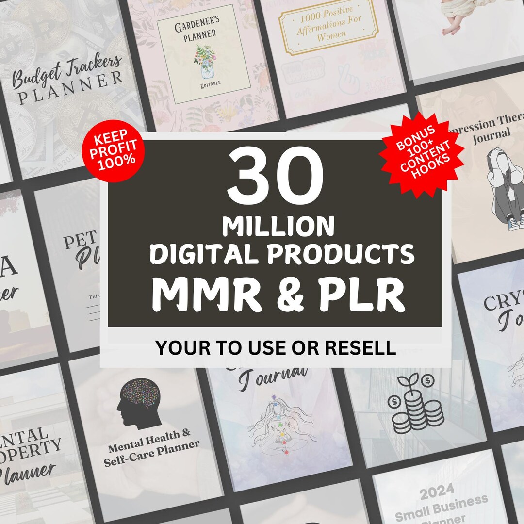 30 Million Digital Products Bundle Resell MRR PLR, Make Passive Income ...