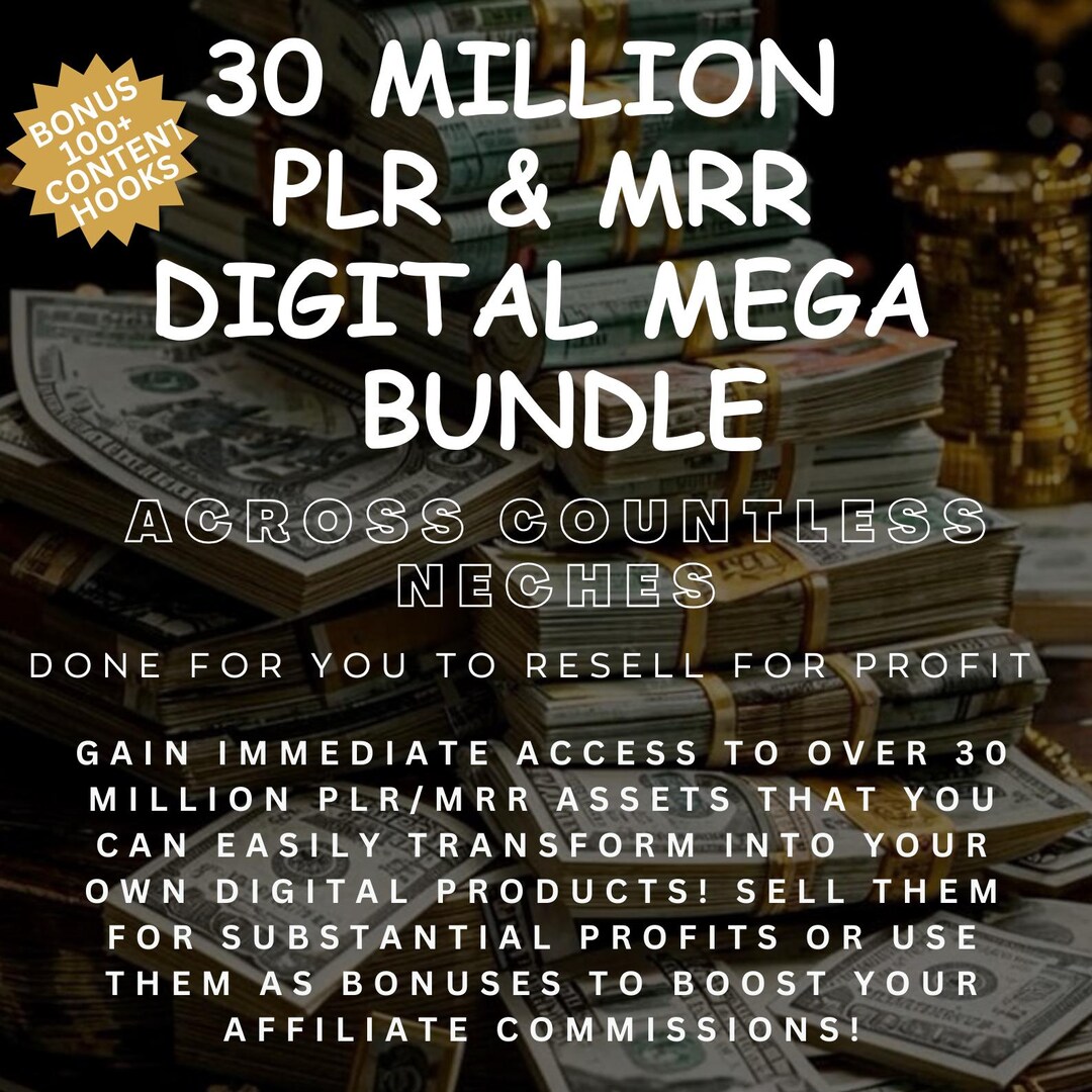 30 Million Digital Products Bundle Resell MRR PLR, Ideal for Passive ...