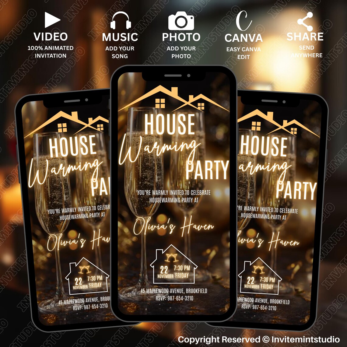 Animated Housewarming Party Invitation, Editable New Home Celebration ...