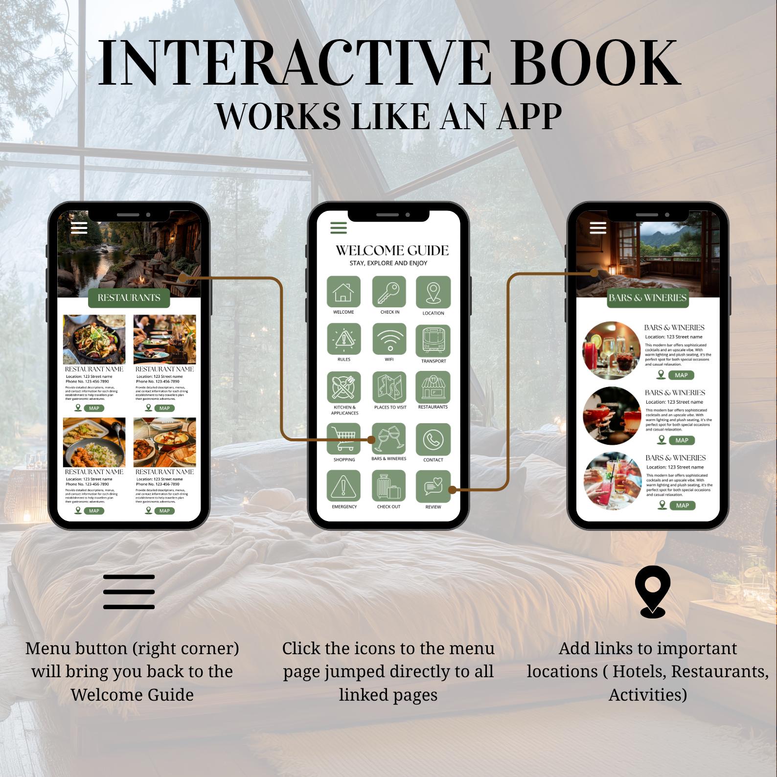 Modern Airbnb Welcome Book Template, 17 Pages Editable Guest Book ...
