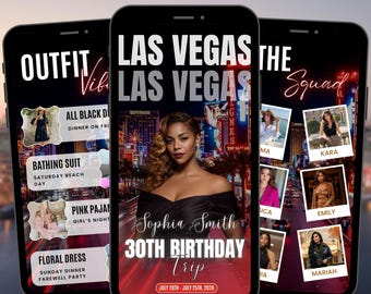 Las Vegas Urlaub Reiseplaner, bearbeitbarer Canva Wochenendausflugsplaner, Bachelor Bachelorette Reise, sofortiger digitaler Download