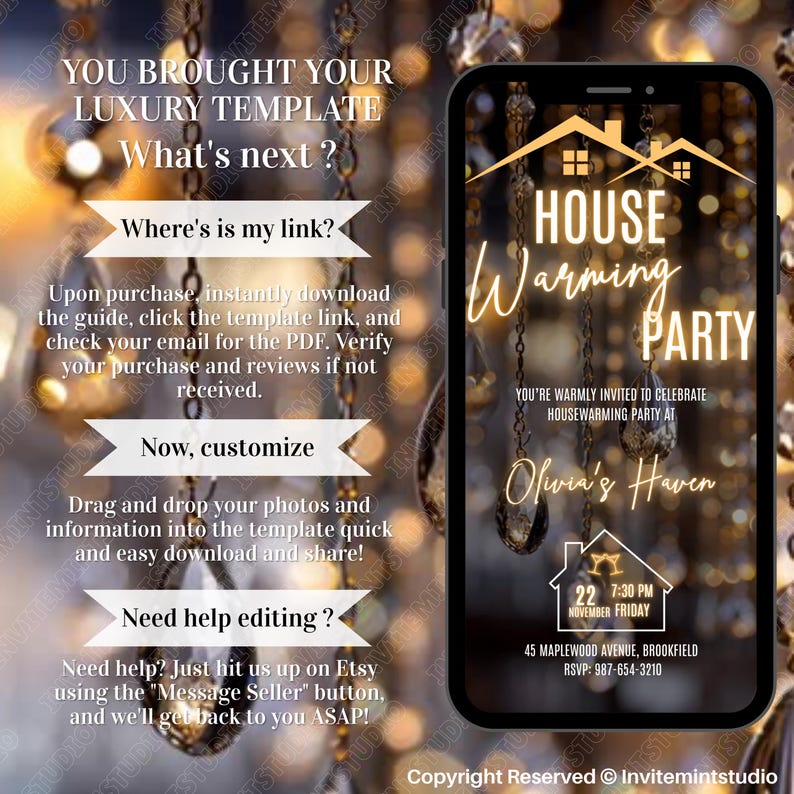 Editable Housewarming Invitation, Animated New Home Celebration Video ...