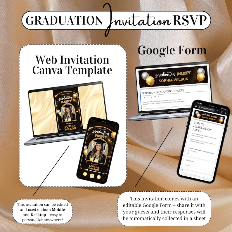 Animated Graduation Party Invitation, Trackable RSVP, Editable Canva ...