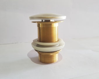 Handmade in Morocco, Solid Unlacquered brass sink drain , Solid Brass Drain, Pop Up Drain