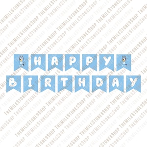Bluey & Bingo - Birthday Banner
