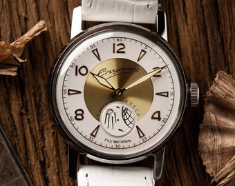 Pobeda Sputnik Satelit, rare Soviet watch, Mechanical Watch, Hand Winding