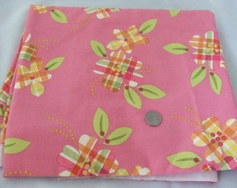 Plaid Floral Decorator Weight Cotton Fabric - Destash