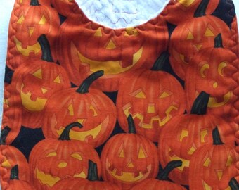 Jack-o-Lantern Baby or Toddler Bib--Cute and Spooky