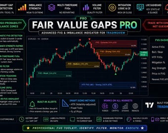 Fair Value Gaps PRO Indicator TradingView | FVG  | Smart Money FVG Detector / Alerts