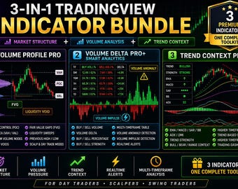 3-in-1 TradingView Indicator Bundle | Volume Profile, Smart Volume Delta & Trend Analysis | Pine Script 6