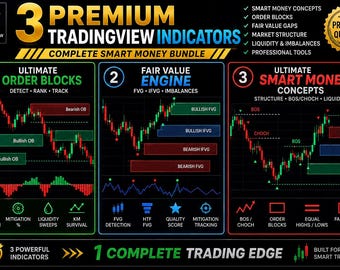 TradingView Indicators - Order Blocks, Fair Value Gaps, Smart Money Concepts Bundle/Pine Script 6