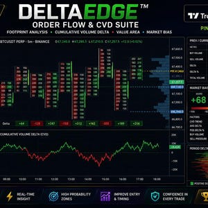 DeltaEdge Order Flow & CVD Suite | TradingView Footprint Indicator | Marktverzerrung