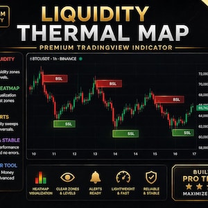 Indicador de mapa térmico de liquidez de dinero inteligente / Zonas BSL SSL (TradingView) / Forex/Criptomonedas