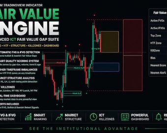 Fair Value Engine TradingView Indicator | FVG & IFVG | Smart Money Concepts | HTF Imbalances | Forex/Crypto