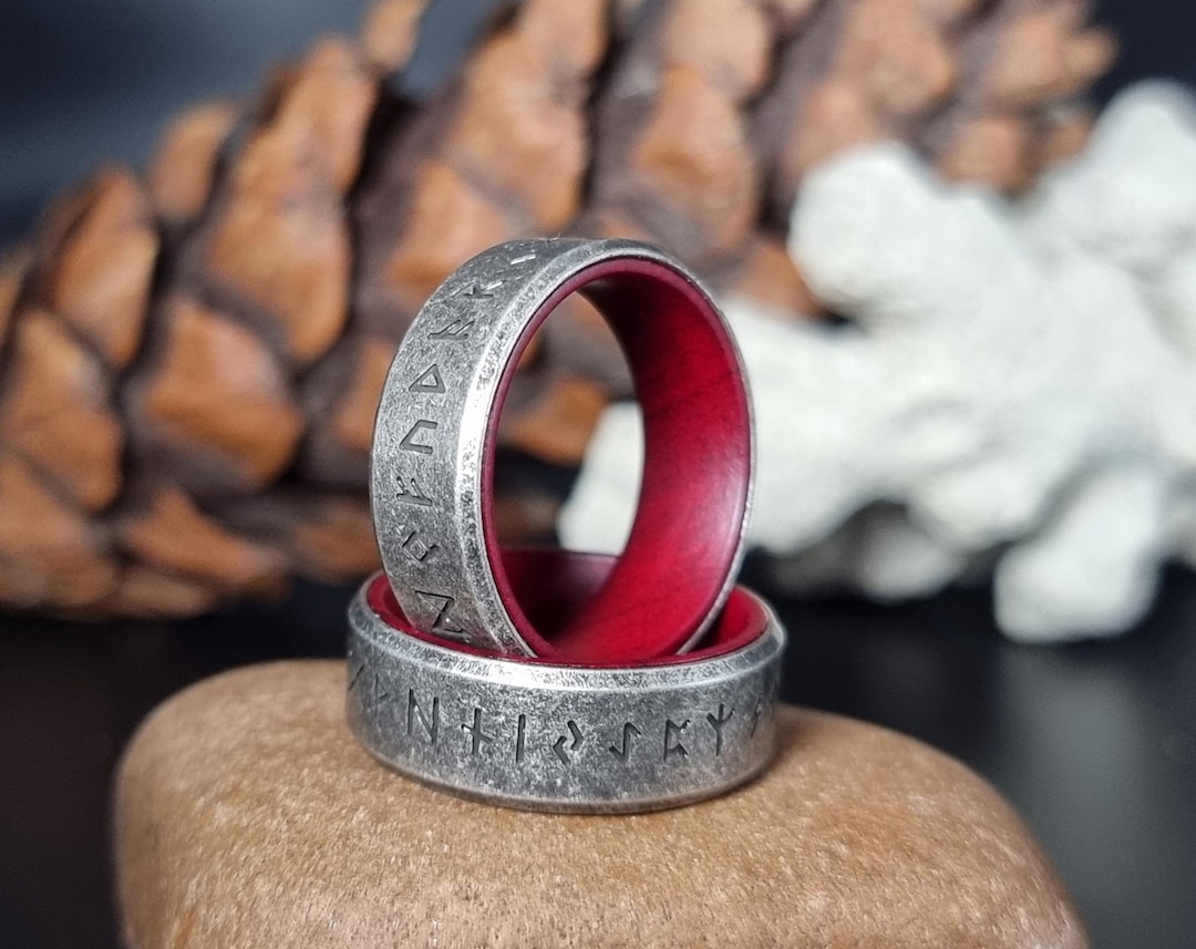 Viking Rosewood Ring Nordic Celtic Norse Rune Irish Yggdrasil Mens ...