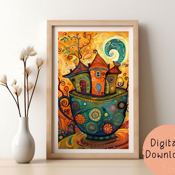 Whimsical Artwork | Whimsical Painting | Whimsical Print | Digital PRINTABLE 030