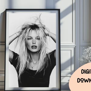 Kate Moss Inspired Print, Feminist Wall Art, Fashion Poster, Black and White Wall Art, Vintage Print, Photography Prints, Glam Decor 283