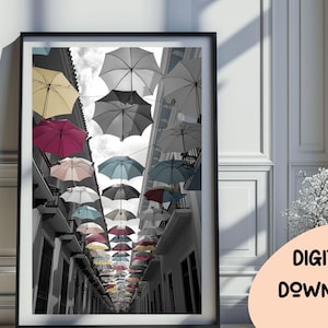 Puerto Rico Umbrellas Photo San Juan Wall Art Puerto Rico Travel Photo Puerto Rico Digital Download Gallery Printable Art Hallway Art 311
