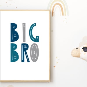 Big Bro Wall Art, Sibling Prints, Shared Bedroom, Big Bro Lil Bro, Big Bro Lil Sis, Kids Bedroom, Boys Bedroom 153