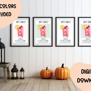Dirty Shirley Kunstdruck | Cocktail-Poster | Hochzeit Signature Drink Zeichen | Trendige Wand | Minimalistisch Elegant Anspruchsvoll Retro 174