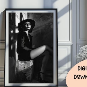 Kate Moss Inspired Print, Feminist Wall Art, Fashion Poster, Black and White Wall Art, Vintage Print, Photography Prints, Museum Quality 288
