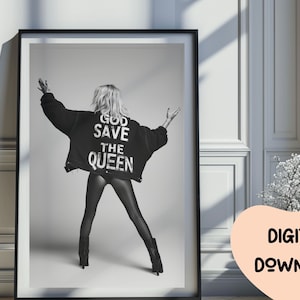 God Save the Queen, Kate Moss Inspired Print, Kate Moss Poster, Fashion Print, Fashion Poster, Fashion Wall Art, Kate Moss Photograph 189