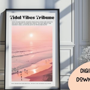 Küsten Magazin Cover Print Adrette Küsten Wandkunst Vintage Surf Art Küsten Cowgirl Ästhetik Trendy Zeitung Instant Sofort Digital 179