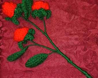 Crochet Red Roses