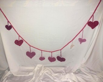Crochet Heart Garland