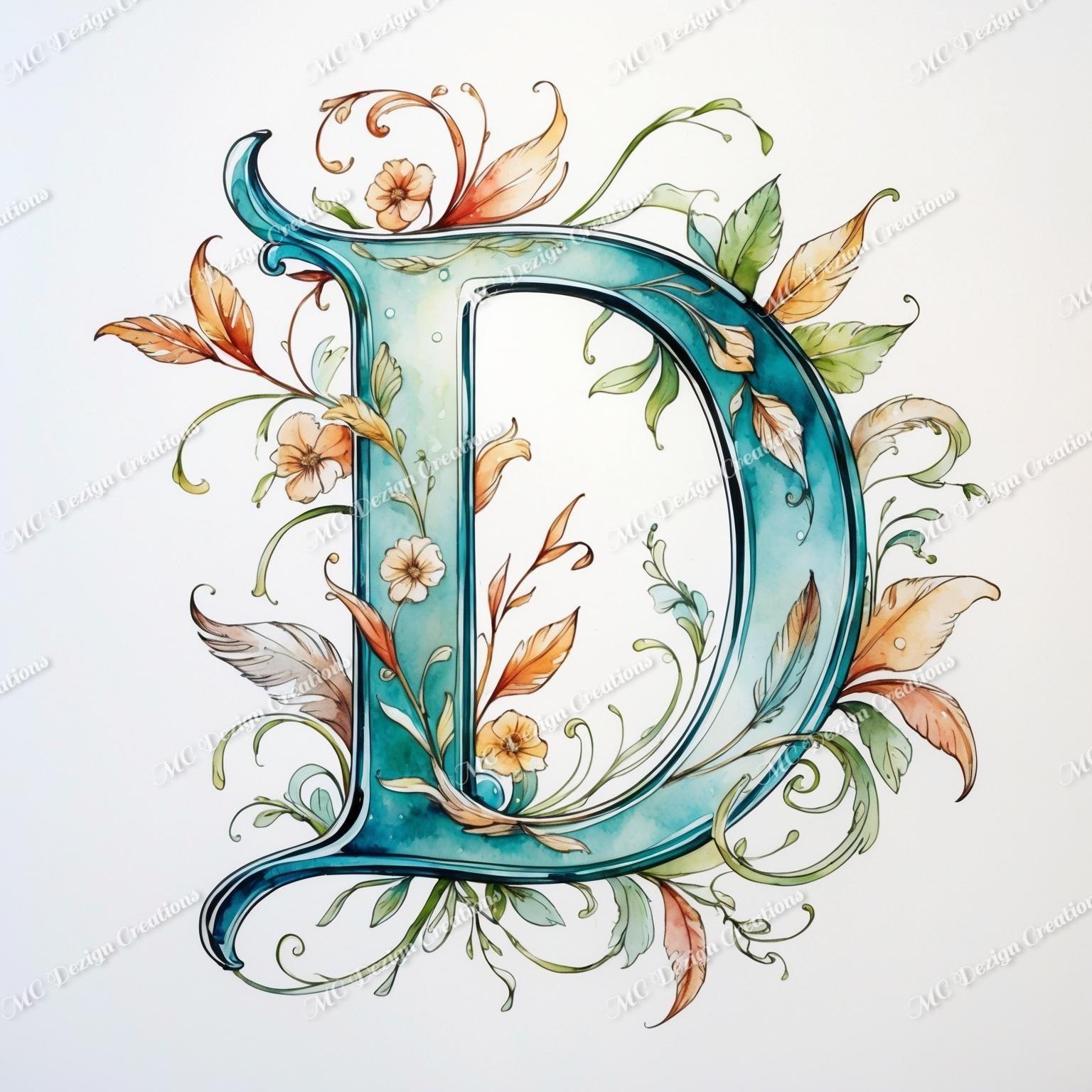 Fancy Alphabet Letter Clipart Bundle – 26 Decorative Illuminated ...