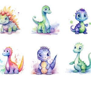 26 Dibujos de Dinosaurios – Arte de Dinosaurios para Baby Shower y Decoración de Habitación Infantil / Brontosaurios y Dibujos Tiernos de Dinosaurios imagen 4