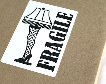 20 Leg Lamp Fragile Shipping Stickers. Handle With Care Sticker. Fragile Label. Fragile Packaging. Fragile Sticker. 4 x 6