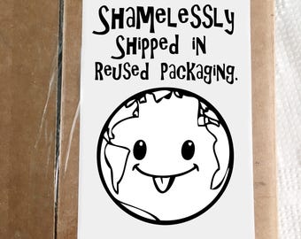 20 Reused Packaging Stickers, Eco-Friendly Shipping Labels (4x6)