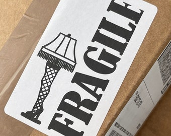 25 Small Leg Lamp Fragile Shipping Stickers. 2.31 x 4 inches. Handle With Care Sticker. Fragile Label. Shipping Sticker. Shipping Supplies.