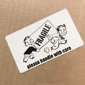 25 Small Fragile Shipping Stickers. 2.31 x 4 inches. Handle With Care Sticker. Fragile Labels. Shipping Box Stickers. Shipping Supplies.